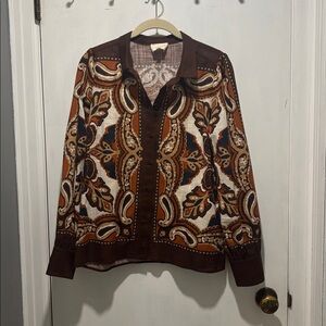 SEZANE Claudio button down cotton blouse